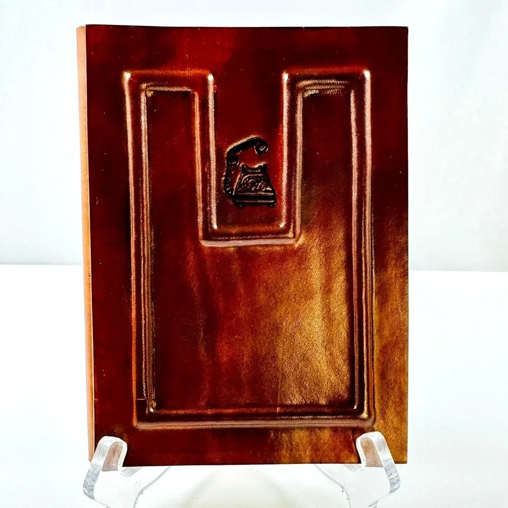 Vintage Telephone Address Book Kangaroo Italian Leather Handmade Bologna Retro